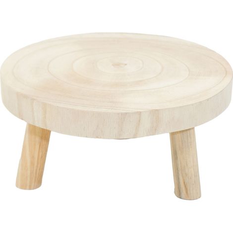 Baumscheibe Pflanzenständer natur rund - 25 cm / groß - Holz Blumenhocker mit 3 Füßen - Pflanzenhocker Blumenständer Blumen Teller Pflanzen Deko Hocker