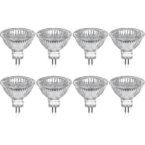 Ampoule halogène GU5.3 MR16 35 W 12 V blanc chaud 2800 K, dimmable, diffuseur en verre, 400 lumens, culot 2 broches, lot de 8 spots de remplacement Cisea (1/5)