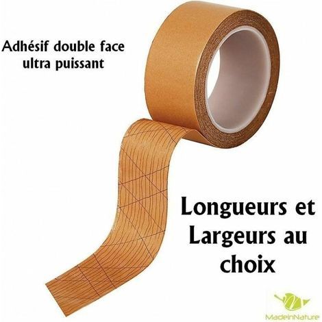 Bande adhésive double face ultra puissant, adhésif armé / MadeInNature /spécial plinthe souple ou rigide /sol PVC et crédence - 5 mètres - 50 mm. (1/5)