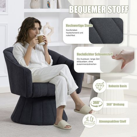 Chaise pivotante 360° ergonomique à accoudoirs enveloppants,base stable design moderne pour bureau et salon. (1/5)