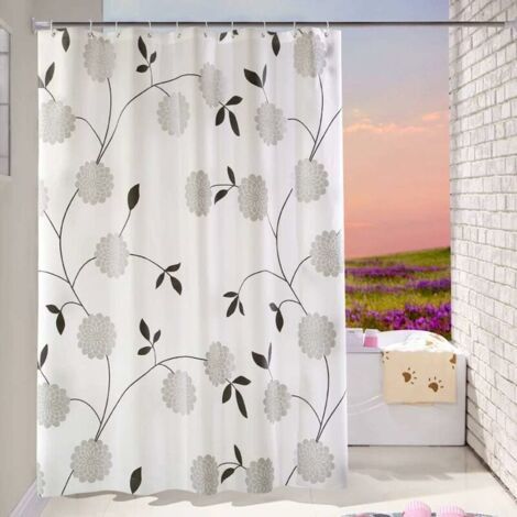 Rideau De Douche De Salle De Bains Doublure 180 x 180 cm 100% PEVA - Doublure De Rideau De Douche Imperméable,Effet 3D,Design Ecologique,Oeillets Anti-rouille,Idéal Pour les Baignoires Et Les (1/5)