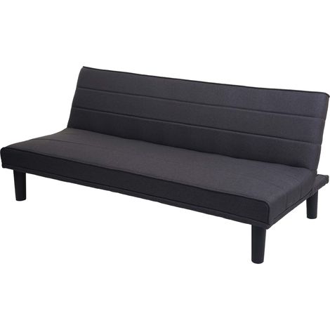 Schlafsofa HHG-463, Couch Klappsofa Gästebett Bettsofa, Schlaffunktion Stoff/Textil 165cm anthrazit-grau