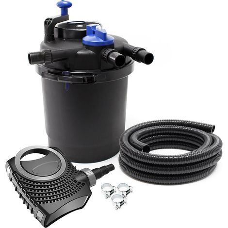 Kit set bassin 6000 litres 11 watts UVC pompe 3600 l/h tuyau 5 m kit de filtration (1/5)