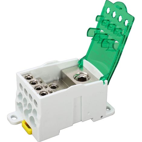 Boîte de jonction à bornier sur rail DIN pour distribution électrique universelle 690 V 400 A verte (1/5)