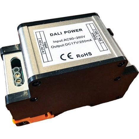 DALI Power Supply Alimentatore Trasformatore DALI DC17V 250mA Attacco Guida Rotaia DIN DL101 (1/4)