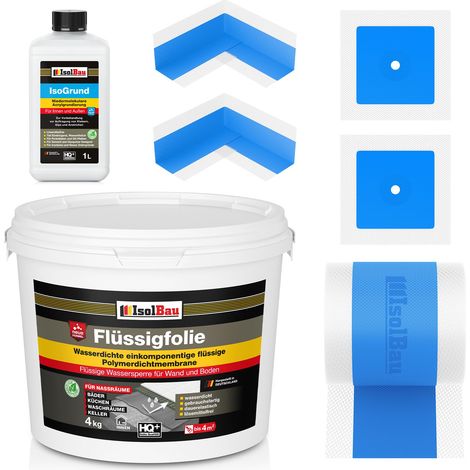 Dicht-set Flüssigfolie 4 kg Dichtband Innenecken Duschabdichtung Bad Dichtfolie (1/5)