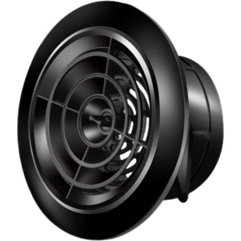 Grille de ventilation, version ronde pivotante, pour cuisines, salles de bains, pour ouvertures de 100 mm de diamètre, noire (1/4)