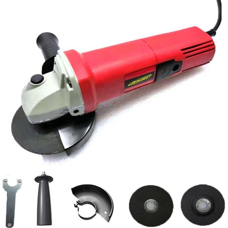 Smerigliatrice angolare da 850 W con disco abrasivo da 125 mm per smerigliare tagliare smerigliare lucidare con impugnatura laterale interruttore di sicurezza protezione di sicurezza e chiave per il f (1/5)
