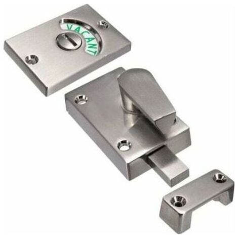 1PC Verrou de porte avec indicateur d'occupation, pêne dormant vide/engagé pour salle de bain WC toilettes publiques (nickel satiné) (1/4)
