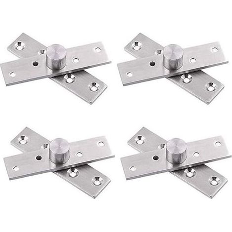 Charnières de porte pivotantes, rotation cachée à 360 degrés, 4 pièces, charnière pivotante pour porte supérieure et inférieure, charnière en bois et acier inoxydable épais pour porte de fenêtre (1/5)