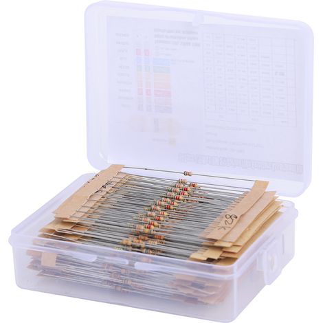 Lot 640 résistances 64 valeurs 5% film carbone 1Ω-10MΩ 1/6W assortiment kit pour bricolage (1/5)