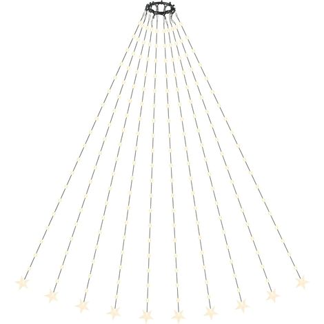 2m Lichterkette Weihnachtsbaum mit Ring, Tannenbaum Christbaumbeleuchtung Weihnachten Deko, Lichterkette USB mit Fernbedienung und 9 Modi, 200 LED Lichterkette, Warmweiß