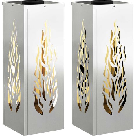 Maison Exclusive - Faro LED solare per sentieri 2 pcs Argento Acciaio zincato