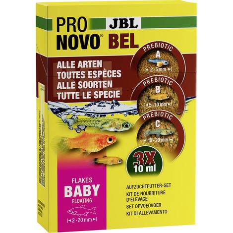 JBL Fischfutter Pronovo Bel Flakes Baby Aufzuchtfutter-Set 3 x 10 ml Fischfutter