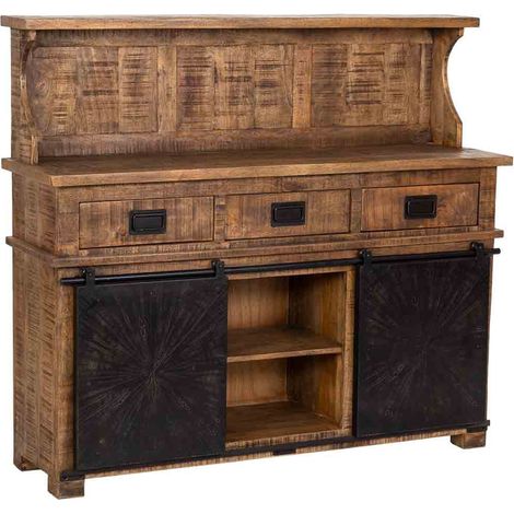 Aparador de madera marrón 145x42x130h cm