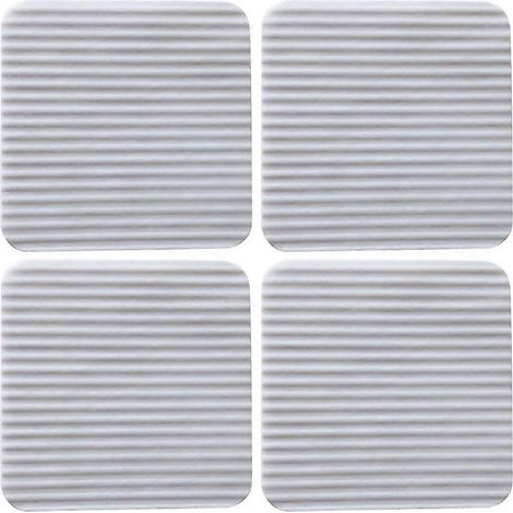 Lot de 4 bandes adhésives antidérapantes pour tapis et moquettes.-10X10CM-White (1/4)
