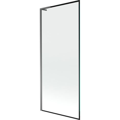 Mexen Next L panel de baño 1 ala 80 x 150 cm, marco negro, metal gun - 895-080-000-03-70-95 (1/5)