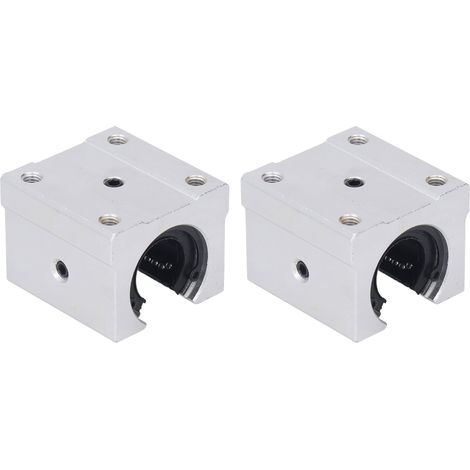 Satz mit 2 SBR20UU Linearführungsblöcken aus Aluminiumlegierung, offen, für Roboter und Führungen (1/5)