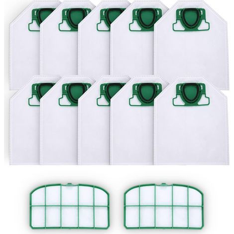 10 sacs d'aspirateur avec 2 filtres HEPA pour Vorwerk Kobold VK200 FP200, micro polaire 5 couches de qualité supérieure pour les personnes allergiques (1/5)