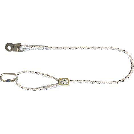 Longe de sécurité 2m réglable diamètre 14 mm +2 mousquetons en358 LEVAC - 3802AR