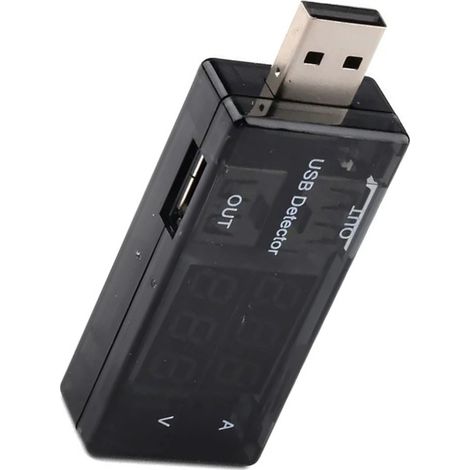 Testeur de courant électrique portable mini à double port USB avec affichage numérique