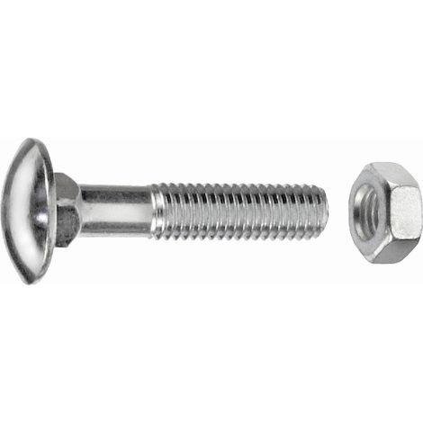 Connex Schlossschrauben M5 x 50 mm - 75 Stück verzinkt Schlossschrauben