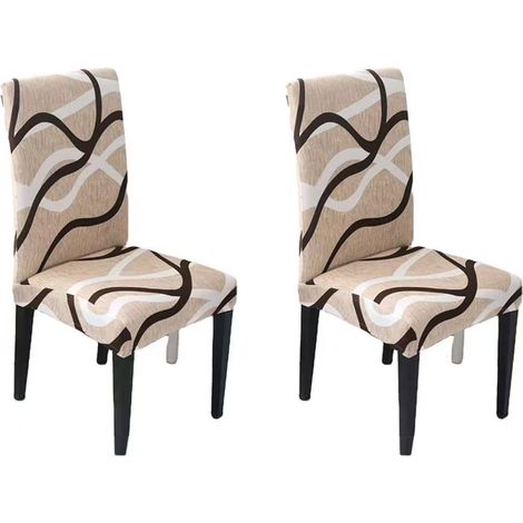 Lot de 2 housses de chaise à haute élasticité - Imperméables - Résistantes aux rayures - Antidérapantes - Pour chaise de bureau, ordinateur (1/3)