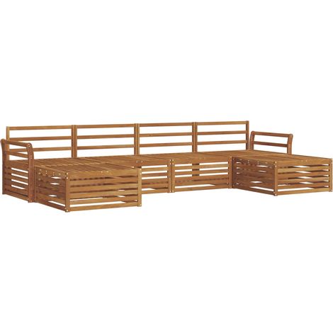 Outdoor Sofa Set 6 pcs Natural Solid Acacia Wood vidaXL (1/5)