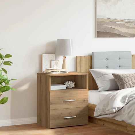 vidaXL Comodino Rovere Artigianale 50x32x60 cm in Legno