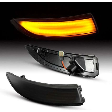 KIT LUCI SPECCHIETTO RETROVISORE ESTERNO CON INDICATORI DI DIREZIONE LED COMPATIBILE CON Ford Fiesta MK7  BJ 2008-2017  , VETRO FUME (1/5)