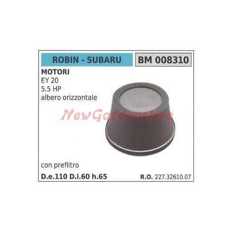 Filtro aria con prefiltro ROBIN per motore rasaerba EY 20 5.5 HP 008310