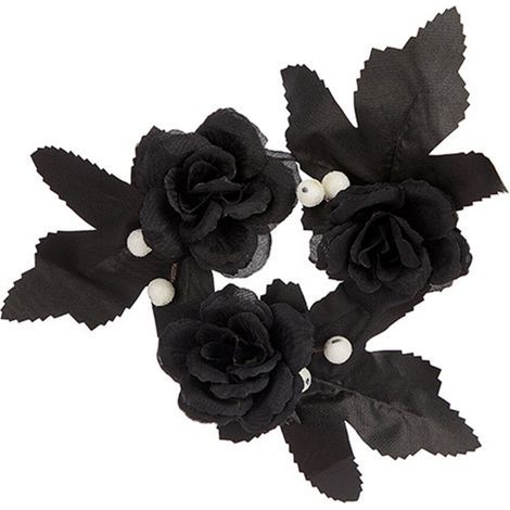 Anneaux de bougeoirs d'Halloween, guirlandes de-Rose noire (1/5)