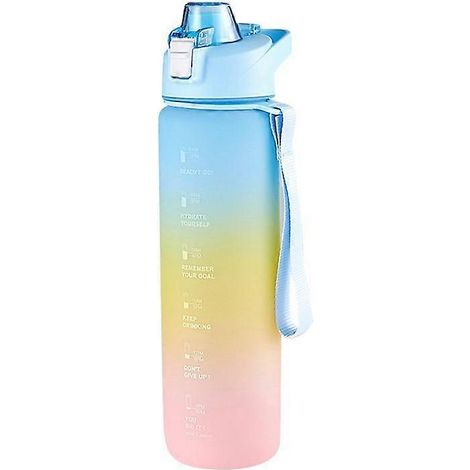 Tragbare, isolierte Sport-Trinkflasche aus Kunststoff [1000 ml] (himmelblau) (WZ2102) (1/2)