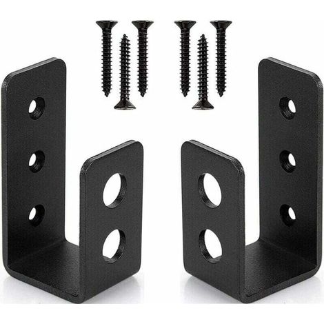 Support De Porte - Acier 3 Mm - Pour Bois 2 X 4 - Barre De Sécurité En Forme De U - Lot De 2 (1/5)