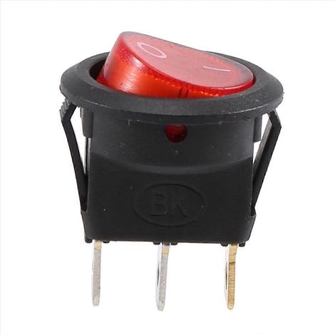 Interrupteur à bascule bipolaire, rouge, 3 broches, 220 V (1/5)
