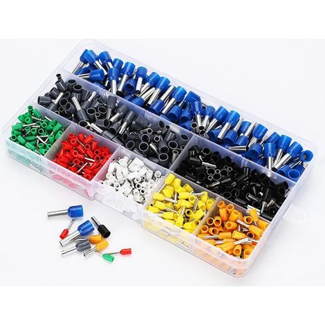 Ensemble de 800 embouts de câble INF, cuivre + PVC, multicolores, 1,7 cm, pour électriciens (1/5)