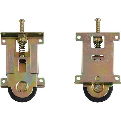 Lot De 2 Roulettes De Porte Placard : Roulettes Coulissantes Remplacement À Roulement À Billes, Pour Portes Miroir Cadre En Bois En Métal (1/5)