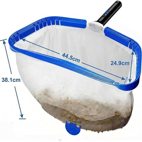 17,5" (44 cm) Grand Épuisette pour Piscine – Mailles Fines, Idéal pour Algues de Bassin. Épuisette Professionnelle avec Cadre Aluminium, Compatible avec Skimmer (Manche Non Inclus) (1/5)