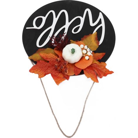 Dekorative Türgirlande für Halloween, Ostern und andere Feste, gruselige Hausdekoration für den Außenbereich, weiße Blätter und Früchte (JR-6077) (1/5)