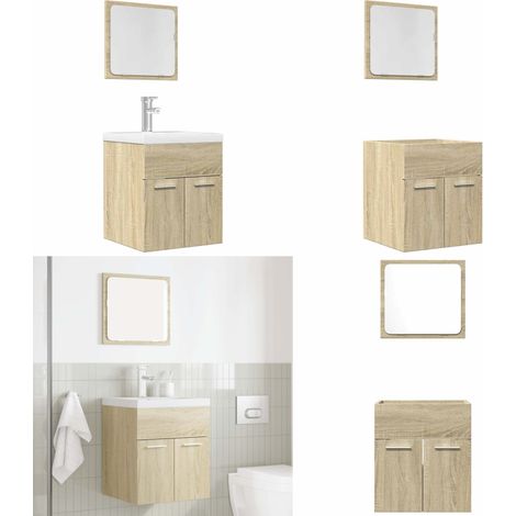 vidaXL Ensemble de meubles de salle de bain 2 pcs chêne sonoma (1/5)