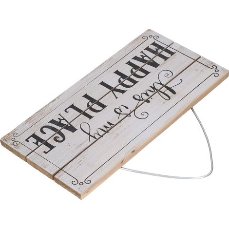 Panneau décoratif en bois imperméable avec inscription "Happy Place" pour jardin (1/5)
