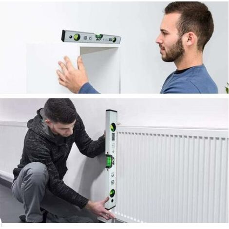 Niveau à bulle 40 cm, niveau à bulle magnétique avec 3 bouteilles bien visibles Boîtier en aluminium (1/2)