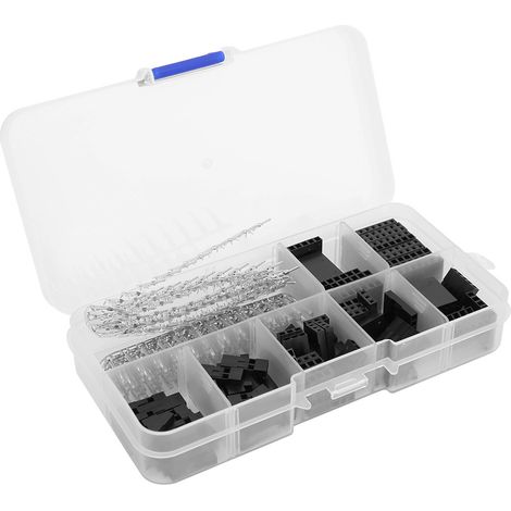 Kit 310 pièces connecteur à broches, boîtier mâle et femelle, bornes à sertir, connecteur à picots pas 2,54 mm, assortiment pour câblage électronique. (1/5)