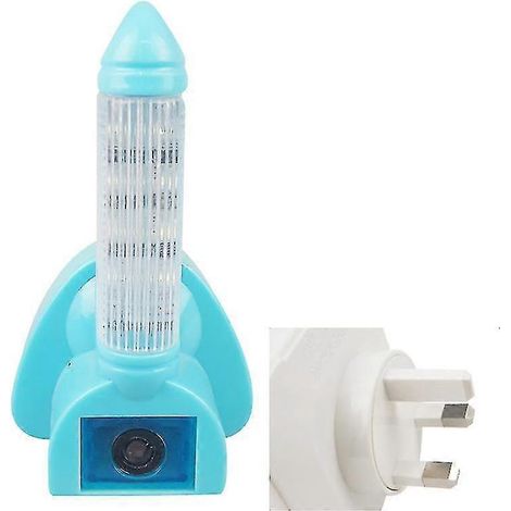 Veilleuse LED automatique pour enfants, à brancher, modèle Rocket, économie d'énergie, allumage automatique du crépuscule à l'aube. (1/3)