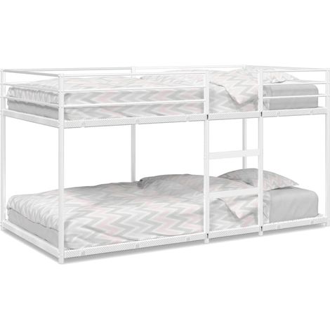 Lit simple Lit adulte Lit superposé sans matelas blanc 90x200 cm acier (1/5)