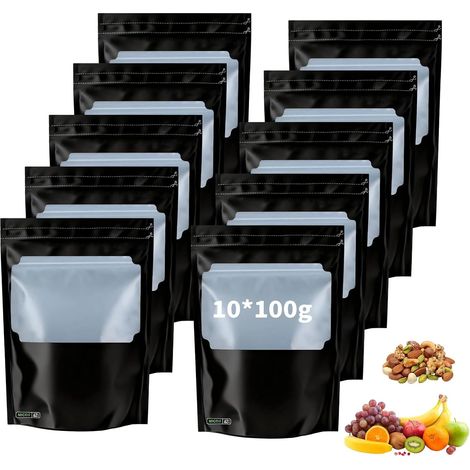 10 x 100g Reusable Storage Bags with Integrated Moisture Control (58-62%), Anti-Static and UV Resistant for Storing, Fermenting and Preserving Herbs (1/5)