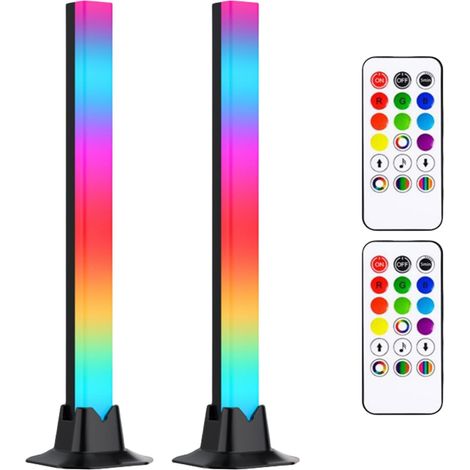 JSSEVN-2 Barra LED RGB, lámpara de juego LED de 32 cm con sincronización de música, barras RGB con control remoto, lámpara de juego con 16 millones de colores para PC (1/5)