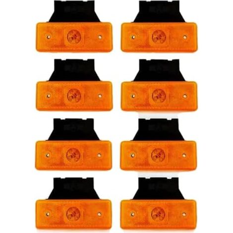 24V Amber Orange Side Marker Lights with 4 LEDs and Brackets for Tipper, Trailer, Chassis, Caravan and Bus (1/5)
