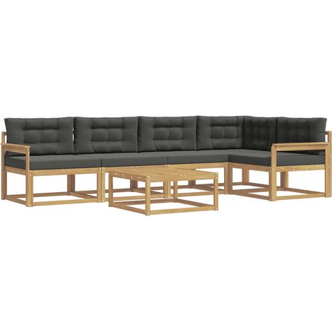 Outdoor-Sofagarnitur 6 pcs Weiß und Anthrazit 79 x 79 x 37 cm vidaXL (1/5)