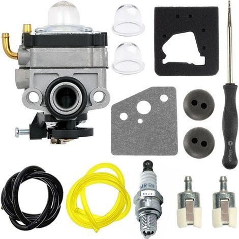 FG100 GX31 Carburateur pour Honda GX22 GX31 4 temps Tiller HHE31C Edger HHT31S UMK431 UMK431K1 Tondeuse/débroussailleuse 16100-ZM5-A95 16100-ZM5-803 avec filtre à air bougie d'allumage (1/4)